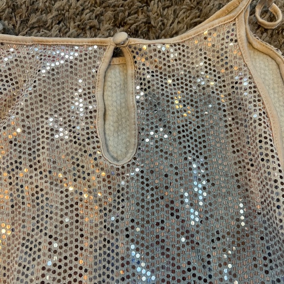 NWT Torrid womens size 5/5x sparkly gold high neck flowy loose tanktop - Picture 6 of 6